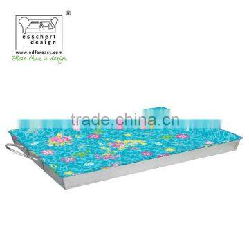 printed zinc galvanized wholesale serving trays rectangle maui charm print