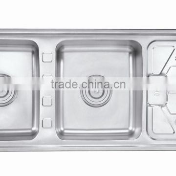 Long Size Stainless steel Kitchen Sink With Drainboard
