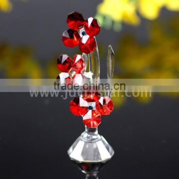 wedding gifts red color 3d beautiful crystal flower                        
                                                Quality Choice