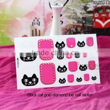 toe nail art sticker with cat design