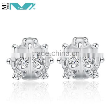 925 Sterling Silver LADYBUG High Quality CZ Stud Earrings Children Adult