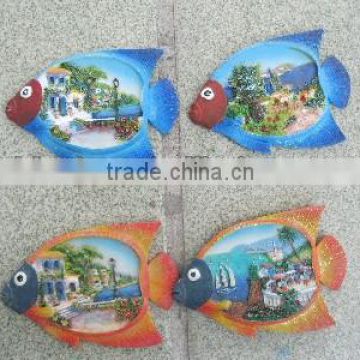 custom fish shape resin fridge magnet