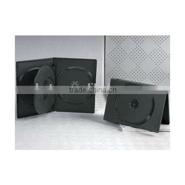 14mm Multiple 4 Discs Quad Black DVD Case With One Tray