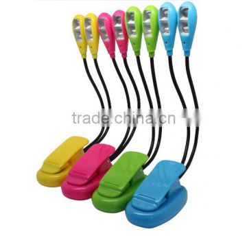 Made In China Colourful 2 Dual Arm Flexible Clip Book reading LED Light.