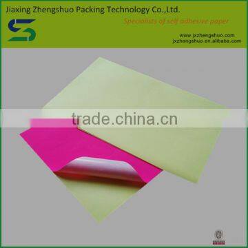 Top quality colored self adhesive fluorescent luminous paper
