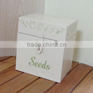 Metal seed box/ powder-coated/decal