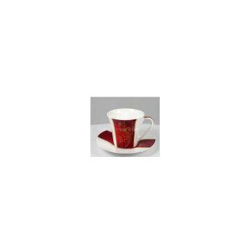 Red Europe ceramic coffee mug