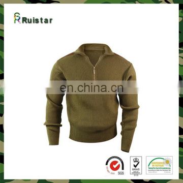 Wholesale Military Knitted Button Closure Acrylic Man Army Sweater