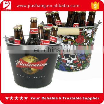 Wholesale metal tinplate beer ice bucket with handle