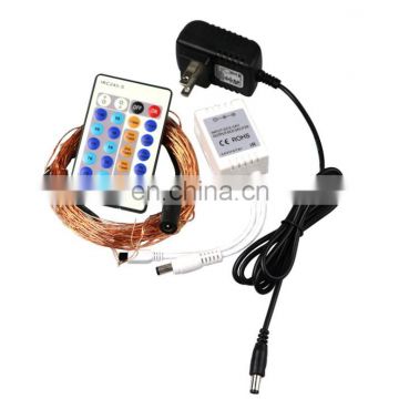 10 100 LED Light Decoration with 24 keys Remote Control copper string led for Wedding Party