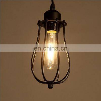 Vintage edison bulb light pendant lamps bird cage shade decorative chandelier