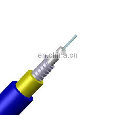 Simplex Spiral Armored Fiber Optic Cable SM/MM OM3 OM4 optical fiber PVC LSZH