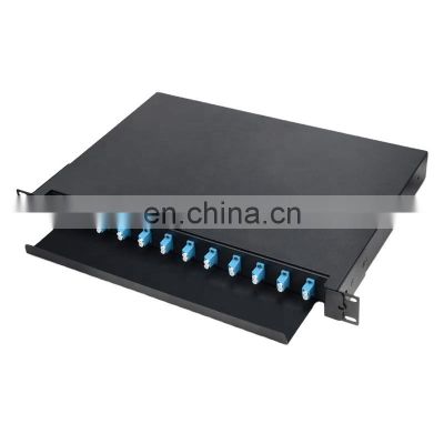 Optical Cable LC 24 Core Full Load Drawer Type Terminal Box 1U 19'' Sliding Type Rackmount Complete Patch Panel