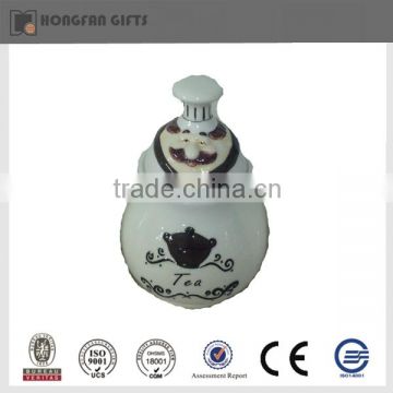 Hotsale ceramic chef tea jar