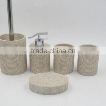 Lattice Pattern Polyresin sandstone bathroom accessories set
