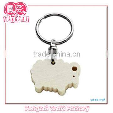 Custom Sheep Shape Wooden Animal key chain Pendant for Souvenir