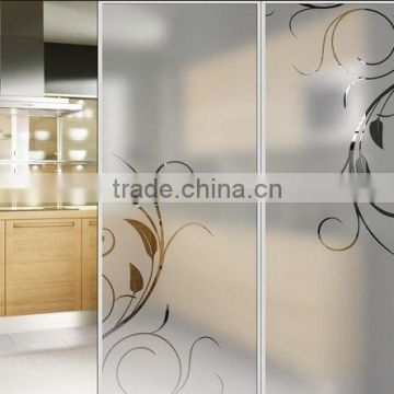 high quality interior modern tempered acid etched glass doors with EN12150 certification