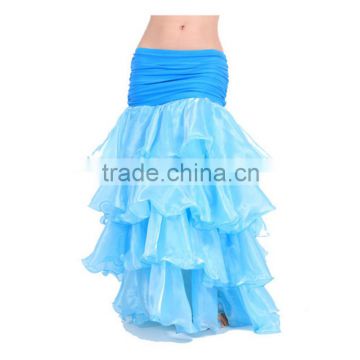 2016 High quality cheap women belly dance skirt 3 layers chiffon Indian Bballroom dance skirts for sale 9 colors available