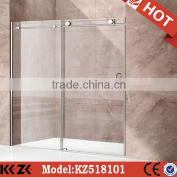 frameless tow leaves sliding door glass screen shower room