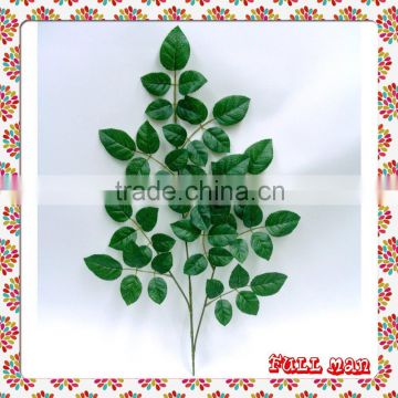 Fake Leaves For Decoration H59cm Green Artificial Rose Leaves Branch