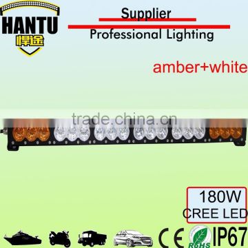 180w led headlight remote control led light bar headlight amber and white color
