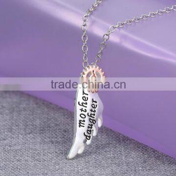 Mother Daughter Clavicle Necklace Wing Letter Necklace On Mother's Day