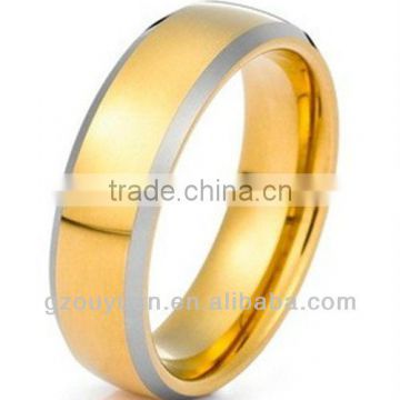 2013 new trendy wholesale tungsten ring , direct factory fashion accessories for men, tungsten ring with gold-plated