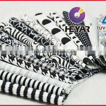 Black And White Lycra Fabric Flower For shirts Dresses