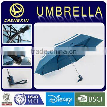 auto open promotional LOGO printed 3 folding umbrella