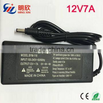 input 100~240v ac 50/60hz ac/dc power adapter 12v 7a power adapter