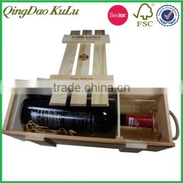 eco friendly paulownia wood single bottle wooden wine box for gifting packing,wooden box for wine bottle