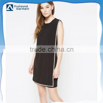 Women Clothing A-Line Double Layer beaded applique Dresses