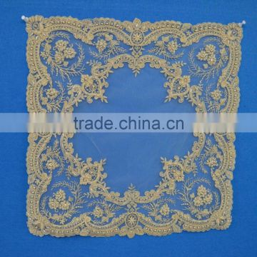 Fashion luxury design wholesale dubai embroidery lace table cloth on the table