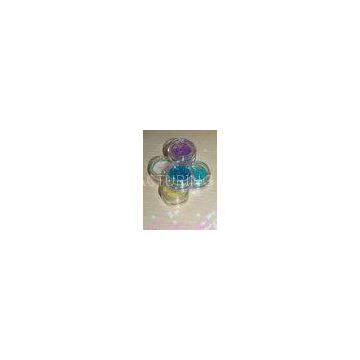 Holographic Nail Glitter Powder Epoxy Coated , Blue Heart Shape