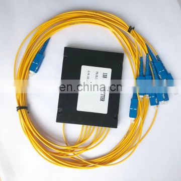 1x8 PLC Fiber splitter ABS module splice pigtailed SC/APC for CATV FTTH PON systems