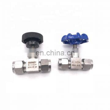 Adjustable needle valve O.D 6 8 10 12 mm 1/8 hard tube stainless steel 304 high pressure acid proof card set crane needle