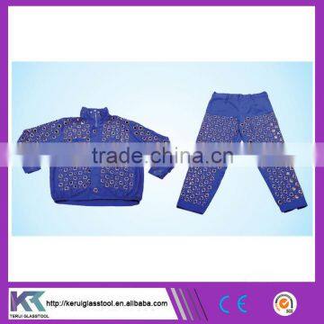 Blue color Tatting labour protection safety garment brass button manufacturer price (V060)