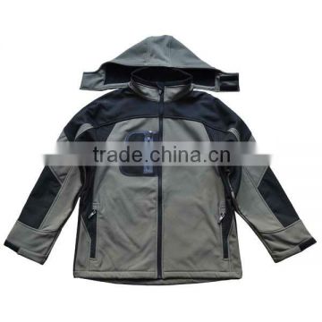 Mens Clothing China Jacket Softshell with Detachable Hood