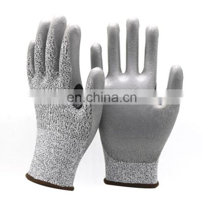 13 Gauge HPPE Work Glove Cut Protection PU Coated Palm Thumb Crotch Cut Resistant Gloves Anti Slash Guantes Anticorte