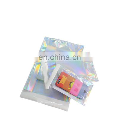 Holographic Self-Adhesive Three Side Seal Plastic Packing Bags For Mailing Bags T-Shirt Clothes Cosmetic