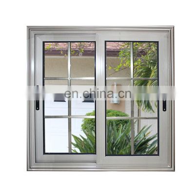 Manufacturers price modern house window grill design new champagne color small aluminium glass sliding windows for sale