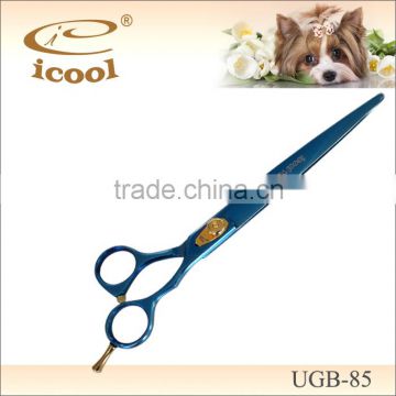 popular sea blue color Teflon surface pet hair scissors