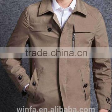 high quality pure color polyester leisure jacket for men