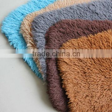 microfiber soft floor rugs long pile floor mat with pvc anti-slip base