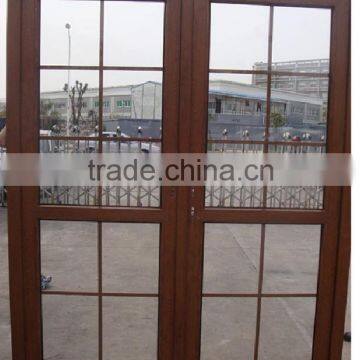 Wood color frame cheap house casement door for sale in Foshan
