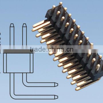 Double Row Right Angle 1.27mm Pin Header H=2.0