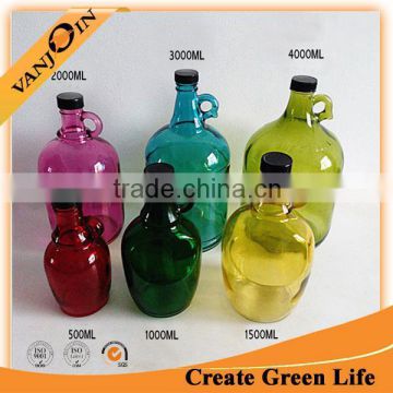 Colored Glass Growler With Lid 16oz 32oz 48oz 64oz 96oz 128oz