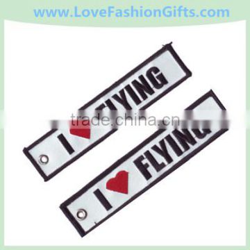 I Love Flying Fabbric Embroidery Keychain