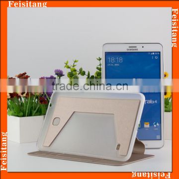 Flip stents pu leather holster tpu transparent soft shell 8.0 inch case For galaxy tab4 tablet t330 t331