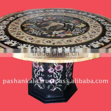 Black Marble Round Table Top